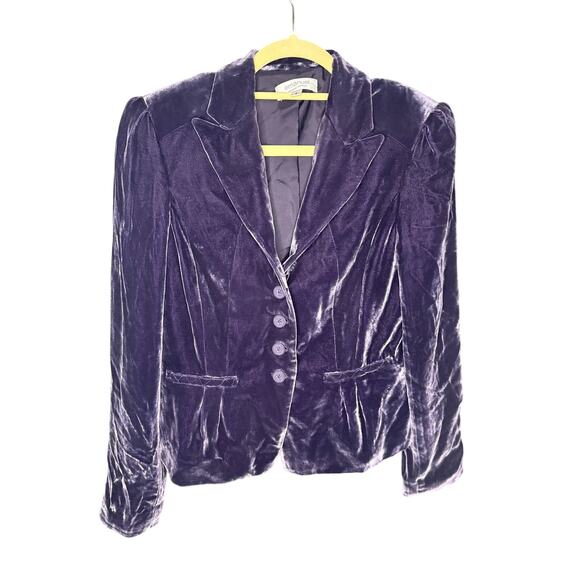 Emanuel Ungaro Velvet Silk Blazer Purple Women's Size 8 - Picture 1 of 5